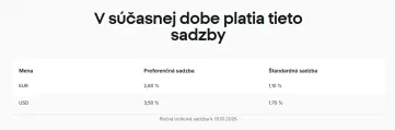 &Uacute;rokov&eacute; sadzby